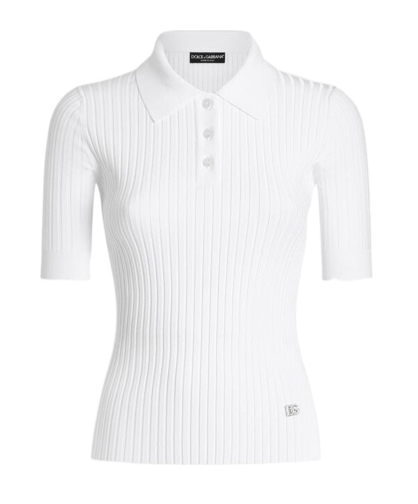 Dolce & Gabbana Ribbed Polo Top