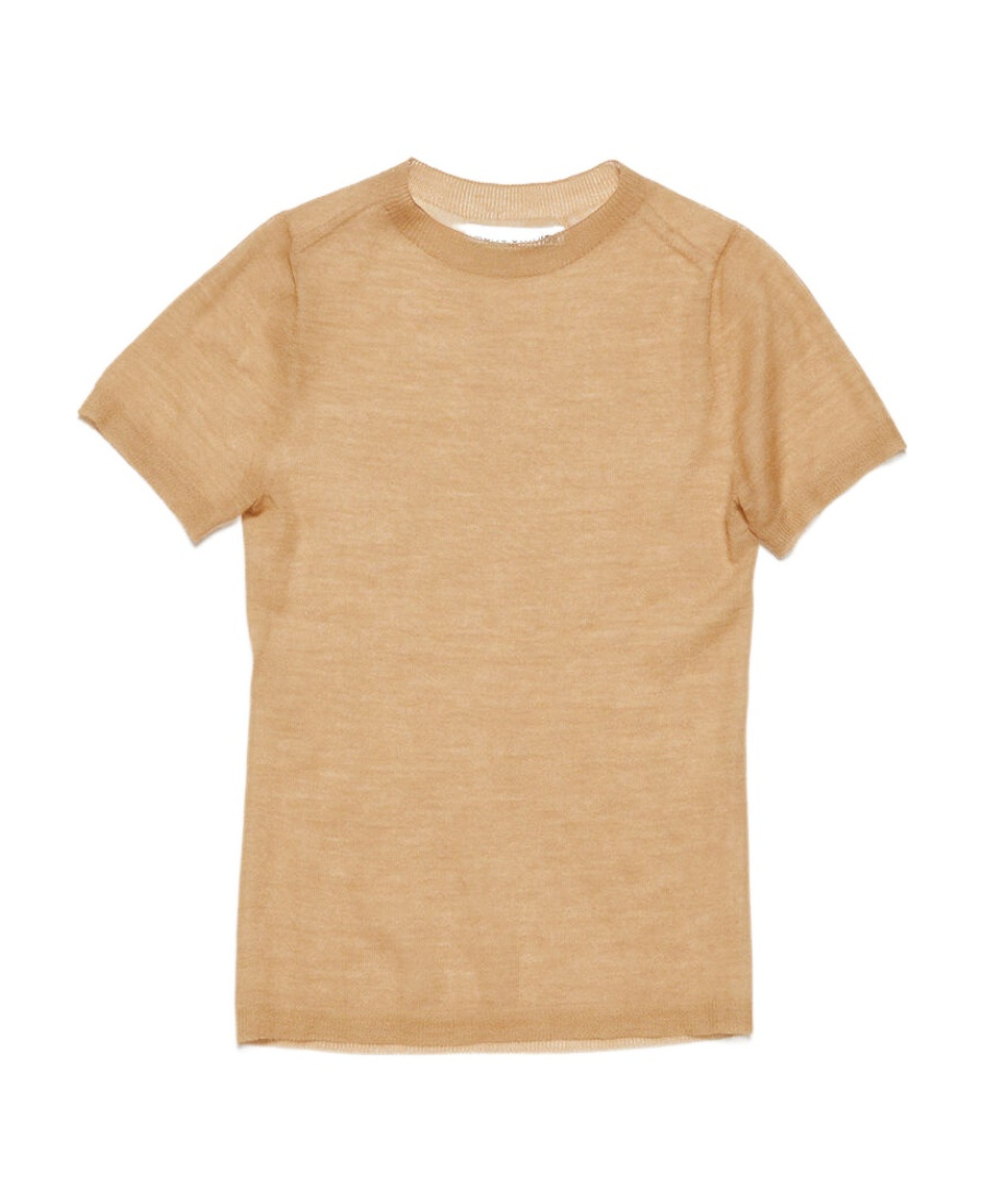 Shop Acne Studios Semi-sheer Cheesecloth T-shirt In Nude