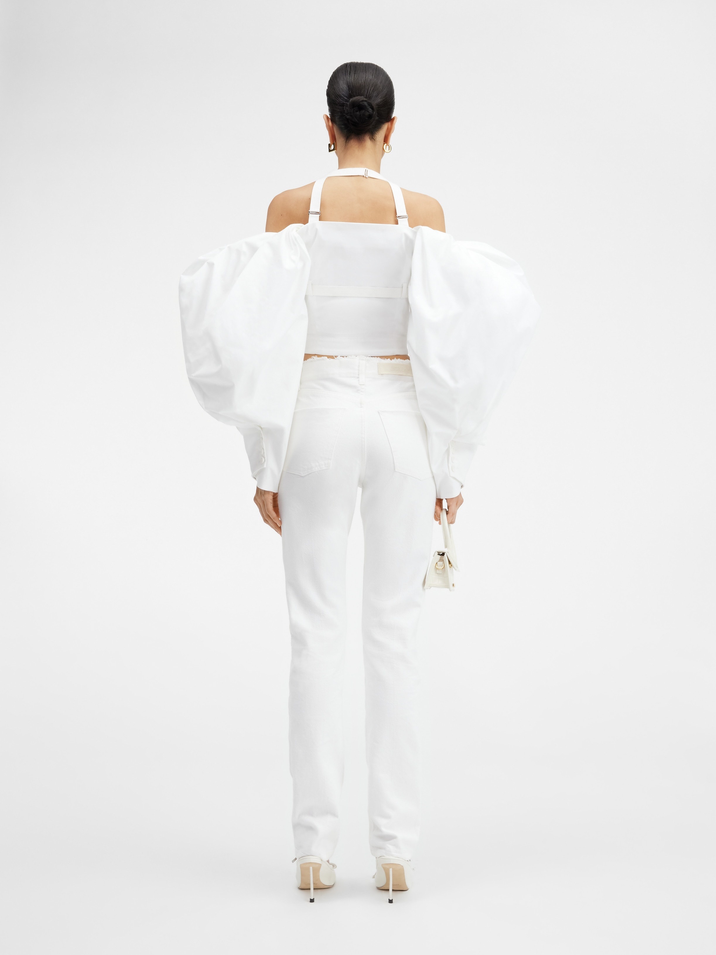 Jacquemus Belt Ring Denim Trousers In White