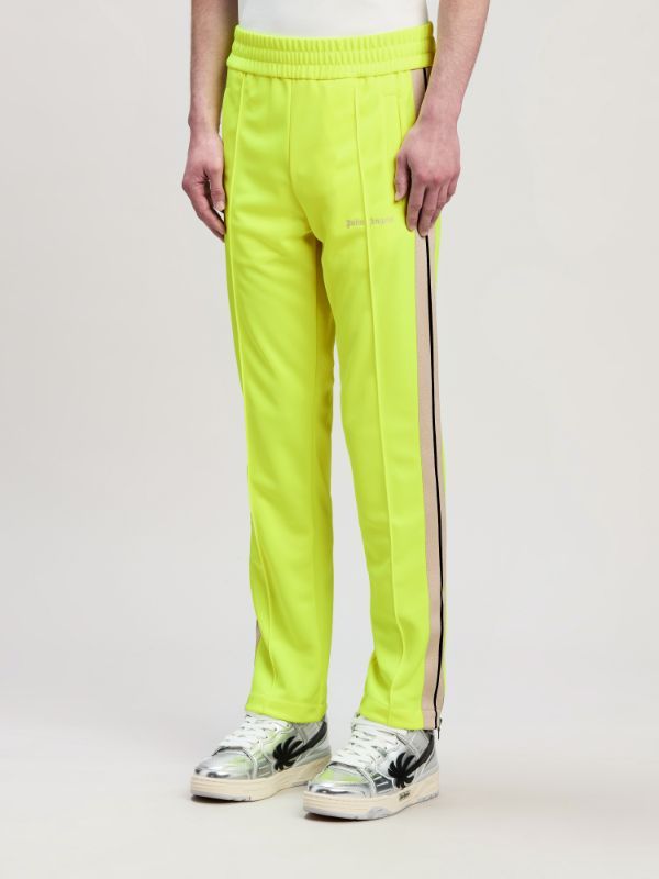 Palm Angels Logo Embroidered Side Stripe Detailed Track Pants In Yellow