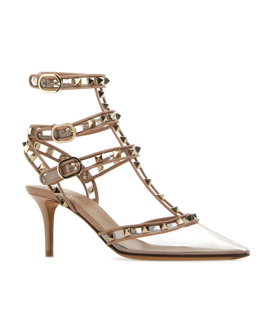 Valentino Rockstud 75mm Transparent-toe Pumps In Multicolor