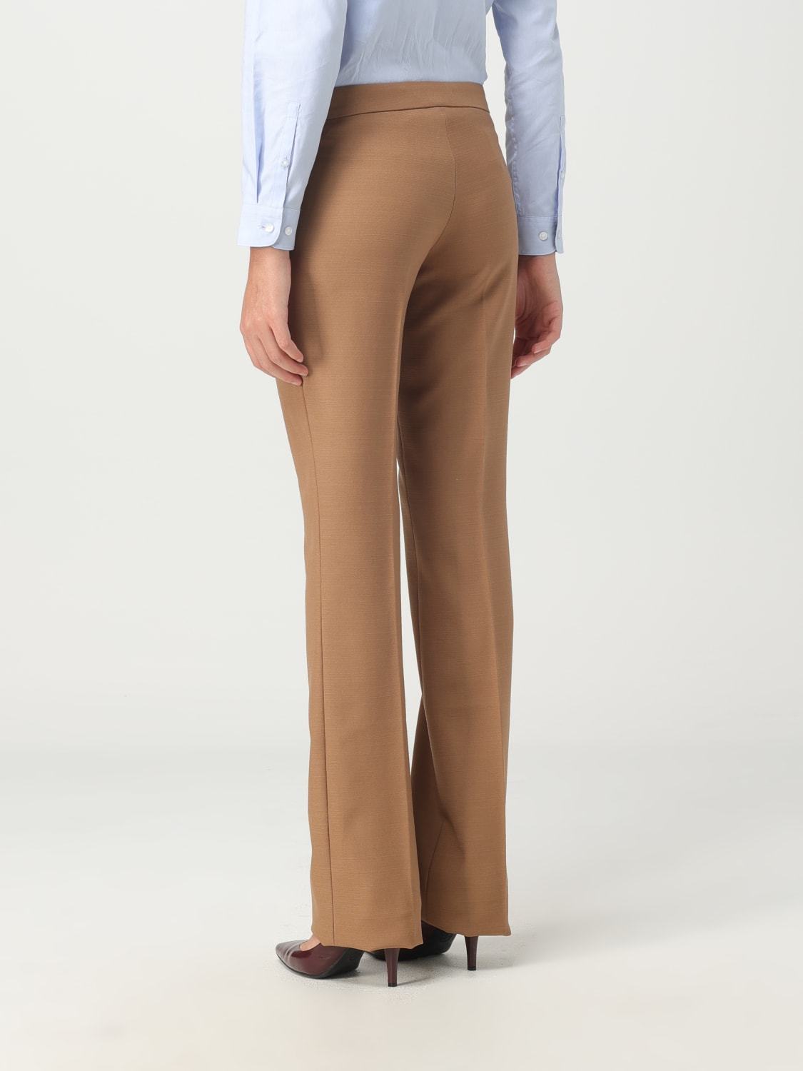 Stella Mccartney Front Pleated Casual Pants In Brown