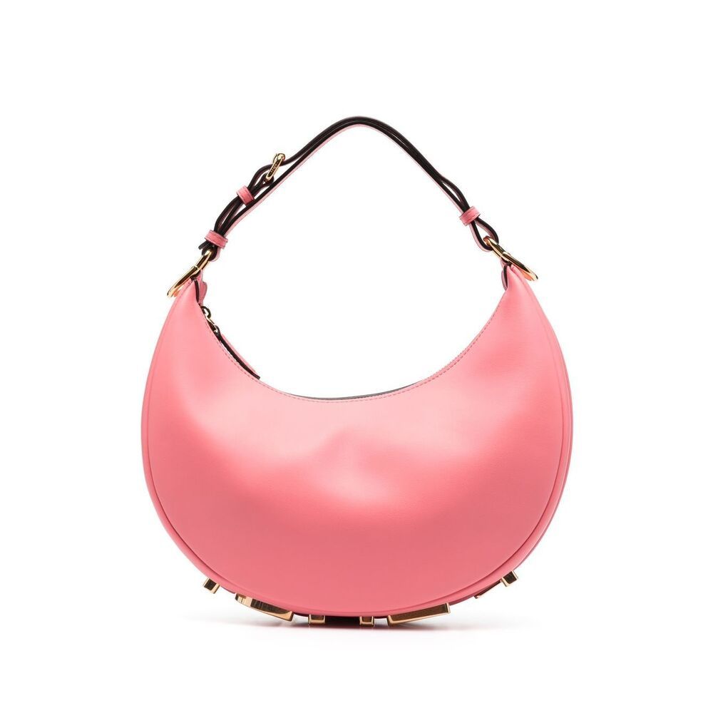 Fendi Logo-lettering Leather Bag In Pink