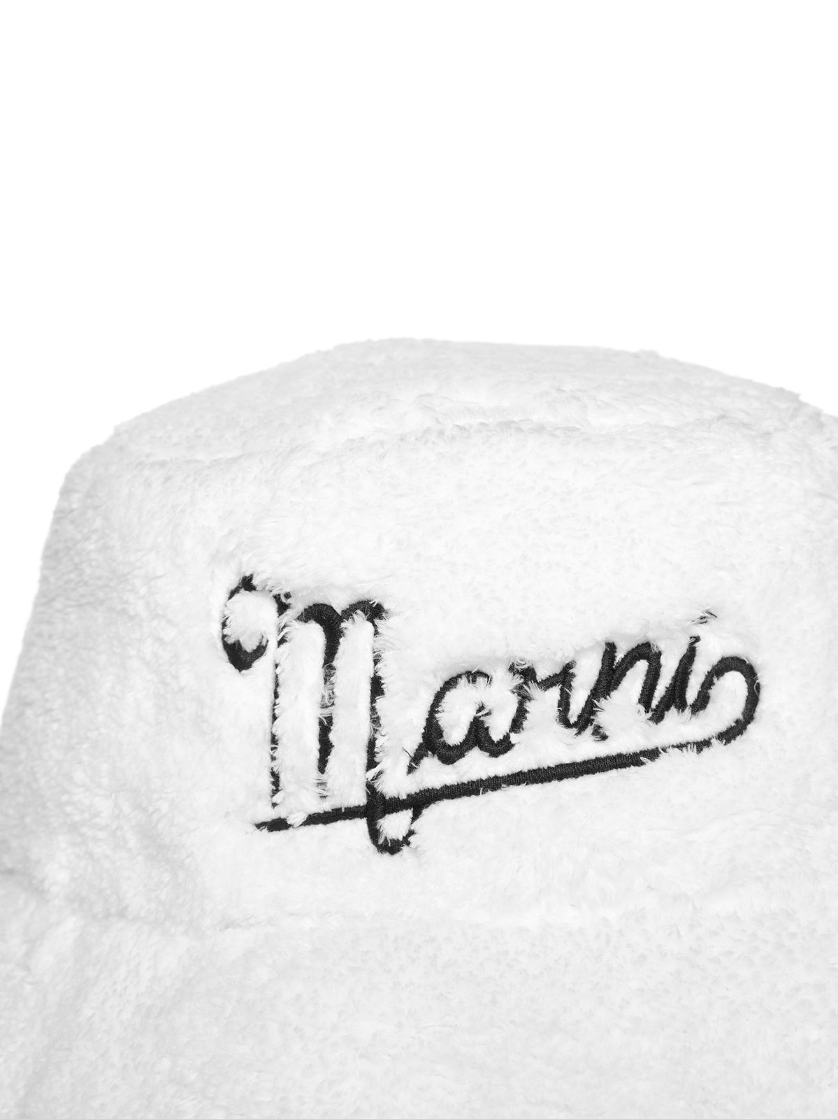 Marni White Logo Bucket Hat In White