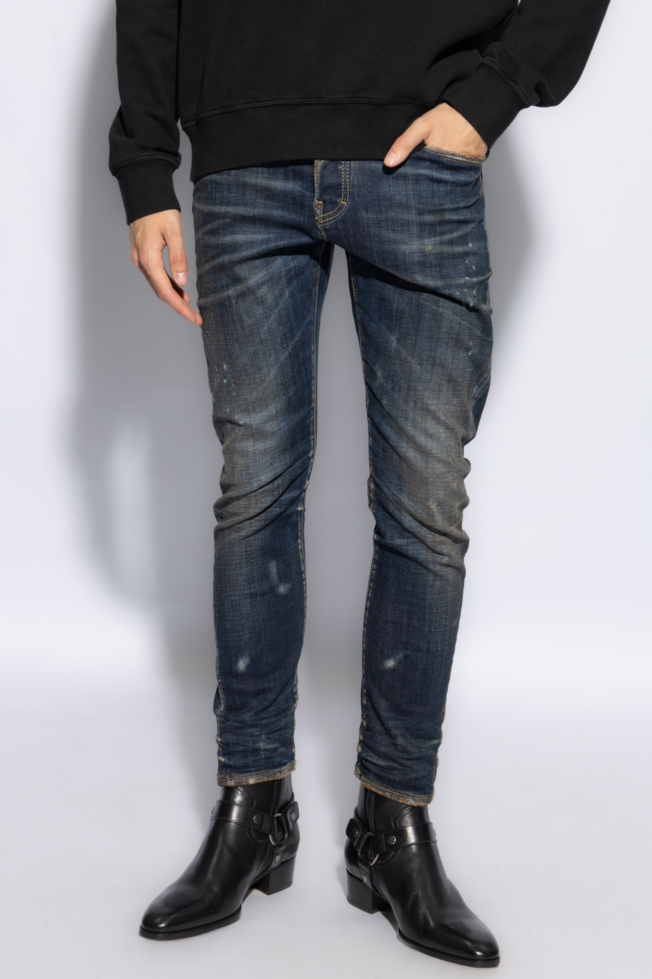 Dsquared2 Distressed-effect Cotton Jeans In Black