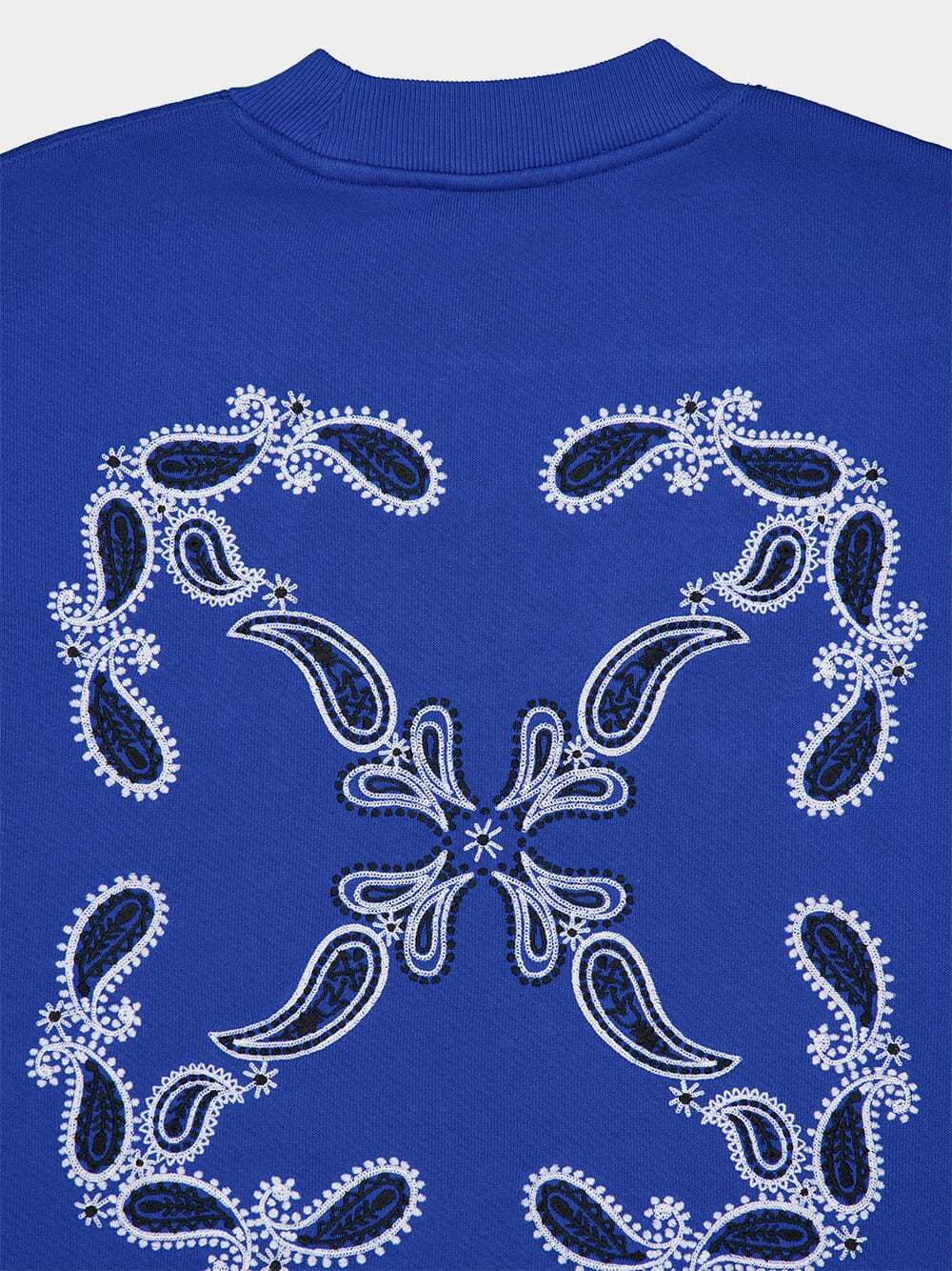 Off-white Off White "arrow Bandana Crewneck Sweat In Blue