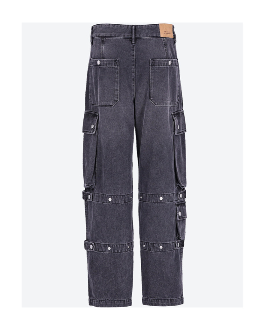 Isabel Marant Logo Denim Trousers In Black
