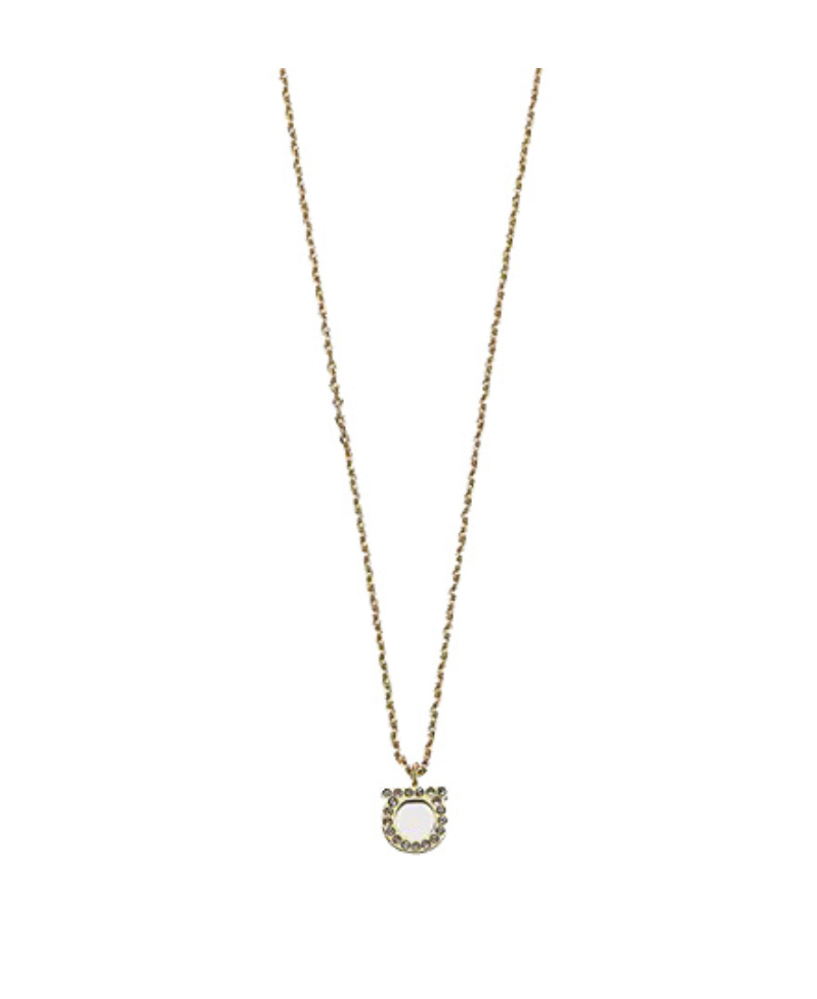 FERRAGAMO SALVATORE FERRAGAMO GANCINI CHARM EMBELLISHED NECKLACE