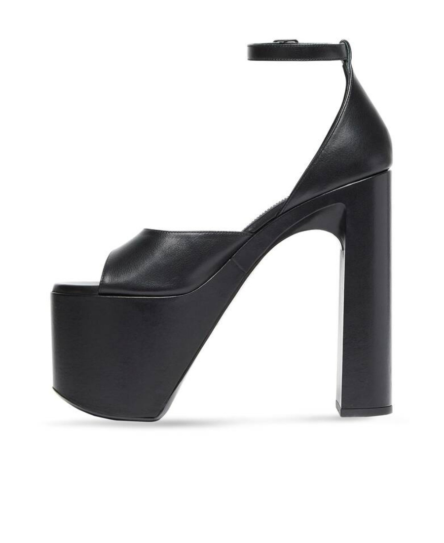 Balenciaga Camden 160 Platform Sandals In Calf Leather In Black