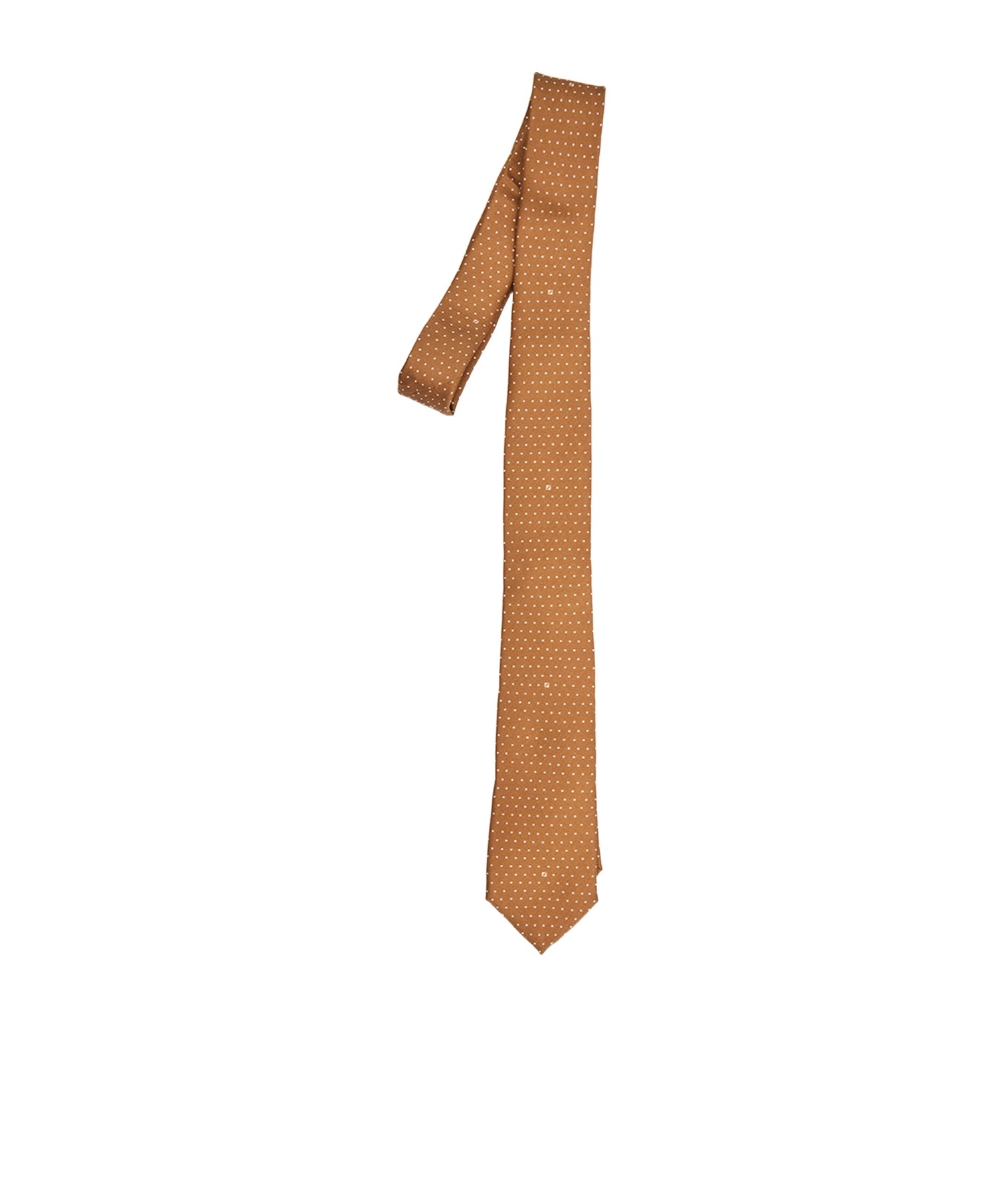 Fendi Polka Dot Jacquard Silk Tie In Brown