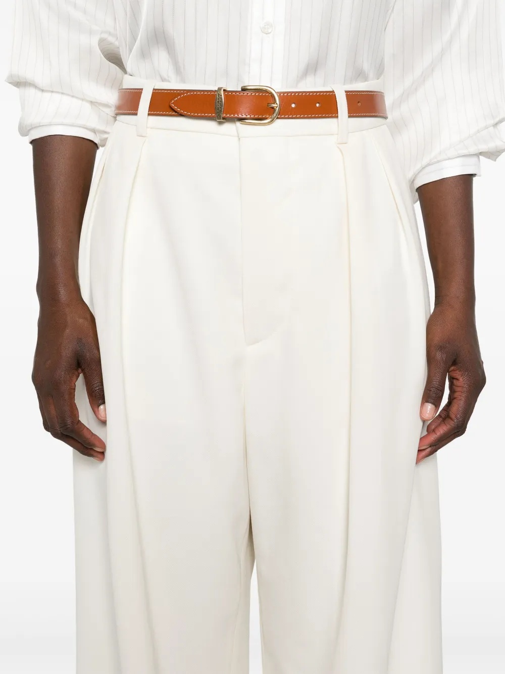 Shop Wardrobe.nyc Embossed Wide-leg Casual Pants