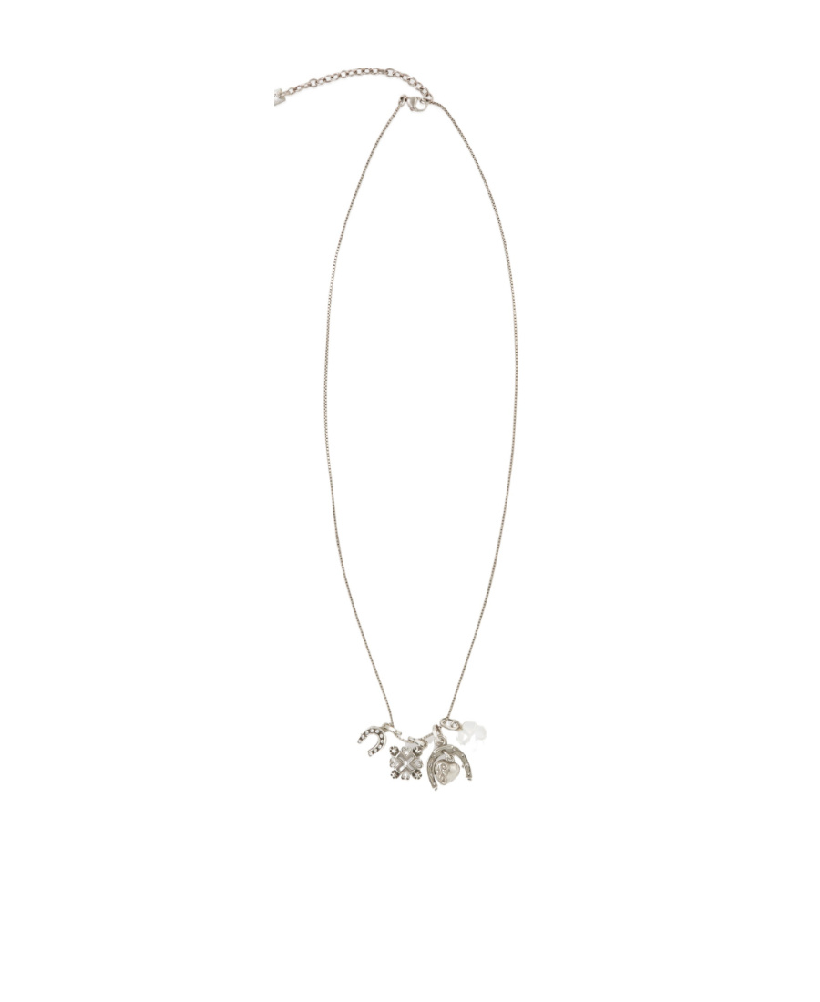 Saint Laurent Lucky Charms Necklace In White