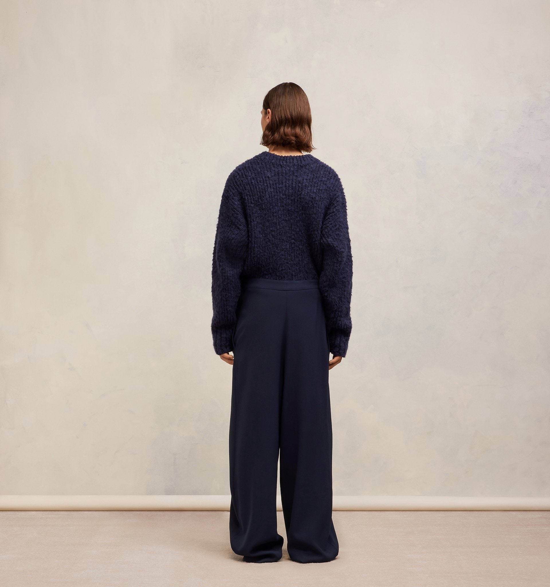 AMI ALEXANDRE MATTIUSSI WOOL WIDE-LEGGED CASUAL TROUSERS
