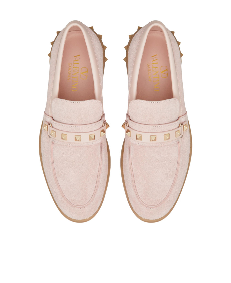 Valentino Garavani Women Leisure Flows Leather Loafers In Nude
