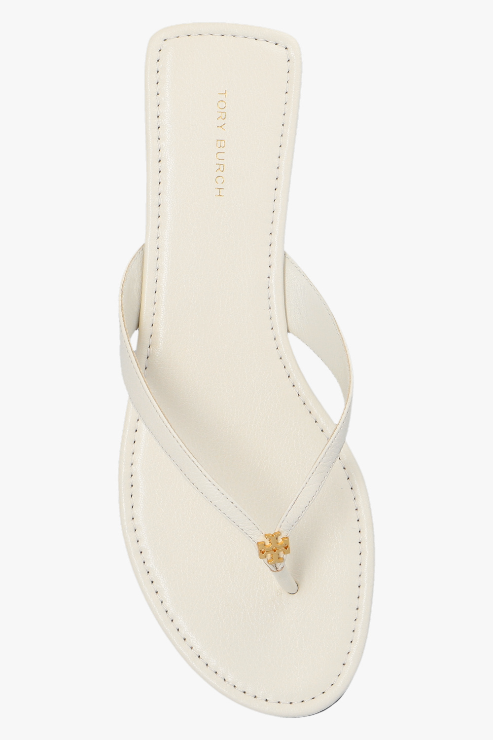 Tory Burch Capri Leather Flip Flops In White