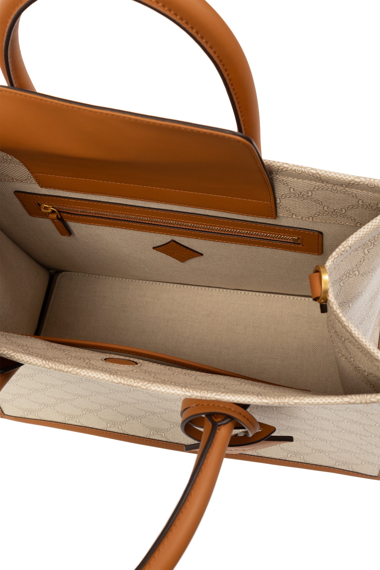 Mcm Himmel Lauretos Logo Detailed Medium Tote Bag In Nude