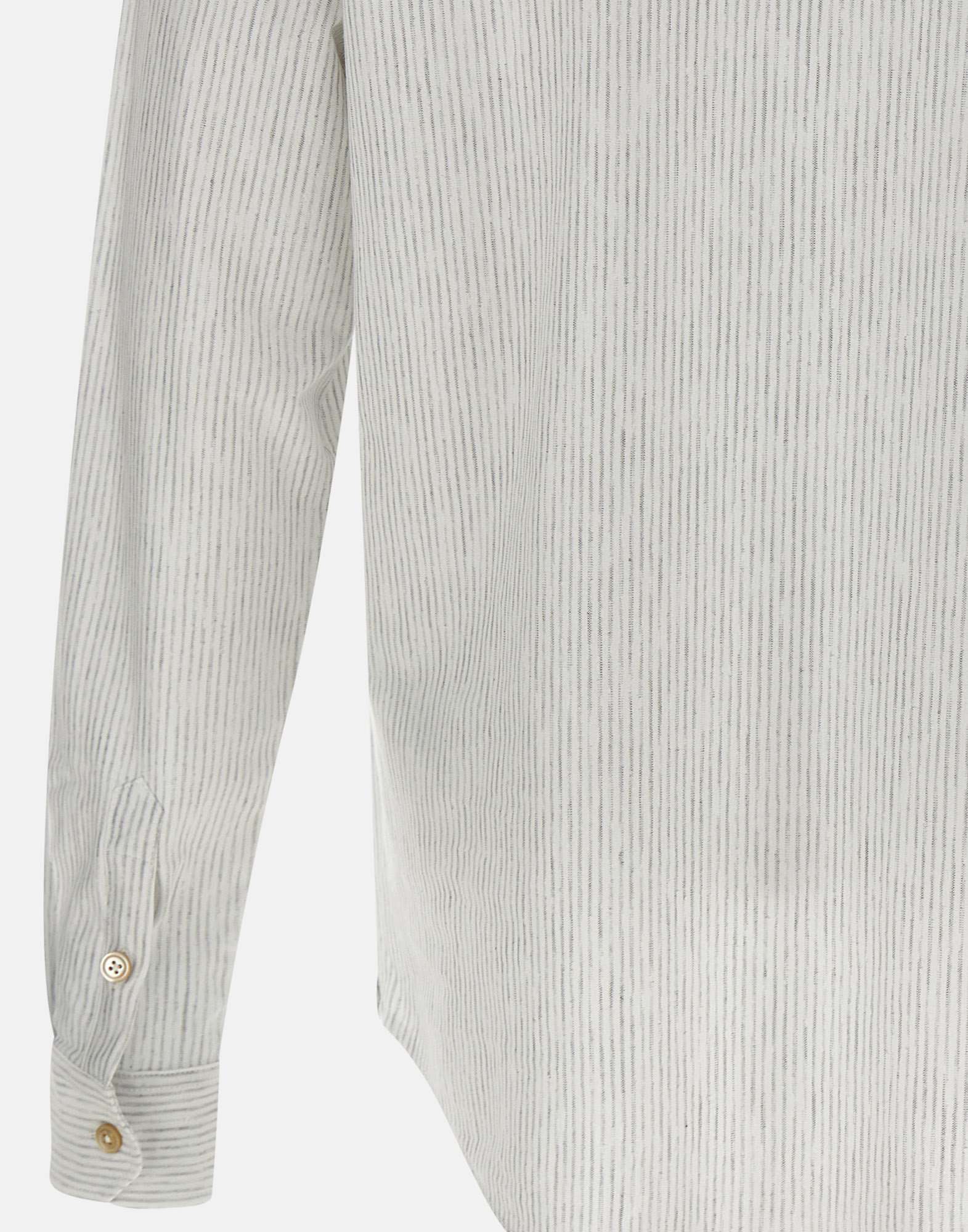 Eleventy Slim Fit Striped Cotton Shirt With Vertical Stripes In Gray