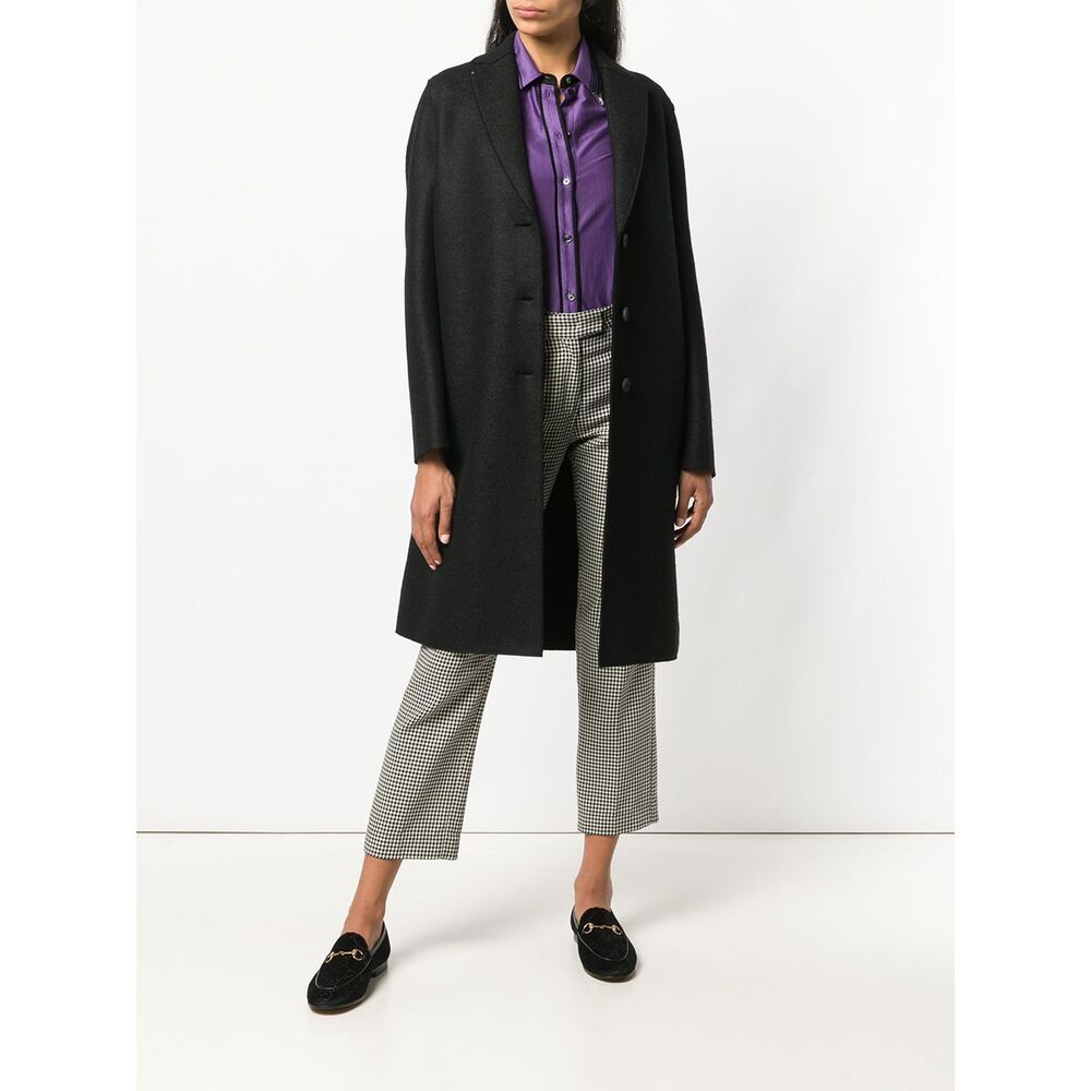 Harris Wharf London Boxy Buttoned Coat In Black