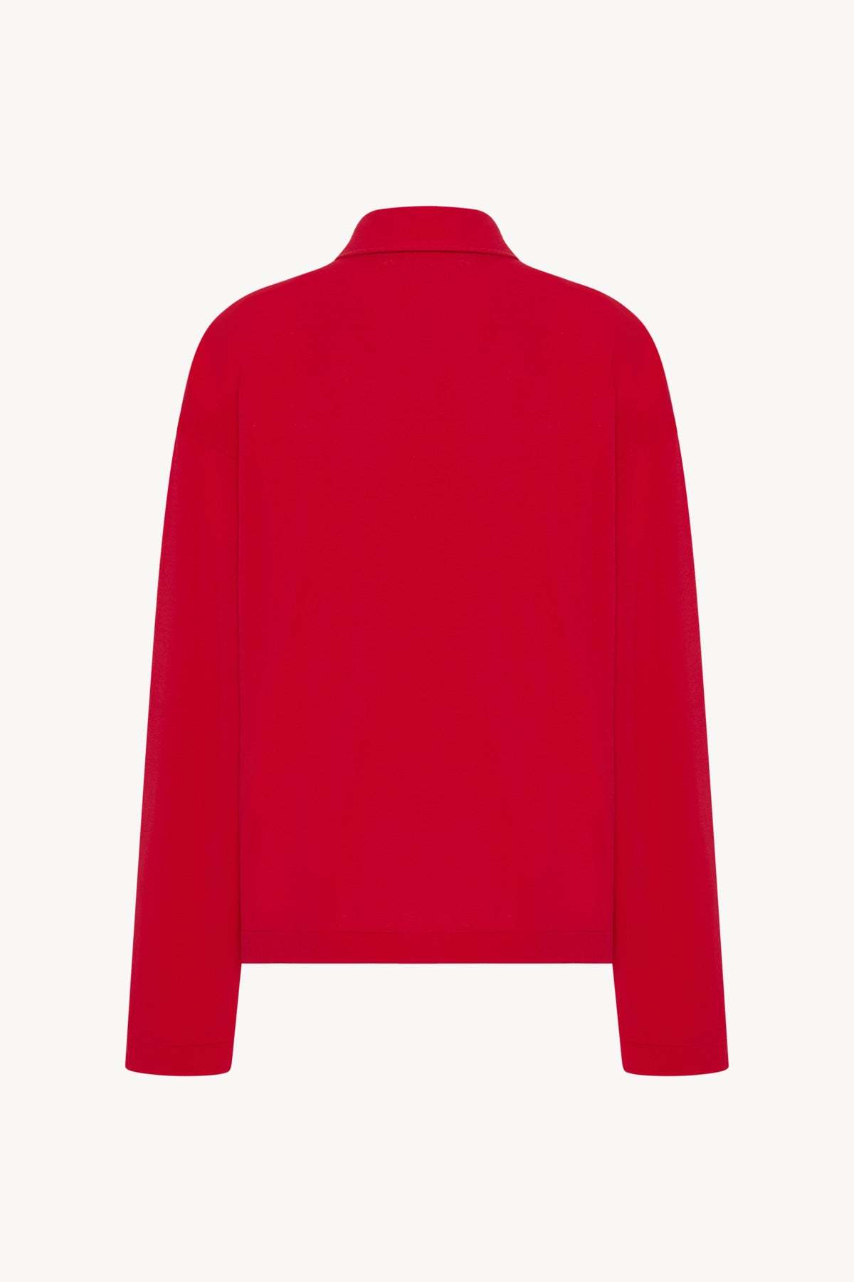 The Row Roddie Brushed Cotton-jersey Polo Shirt In Red