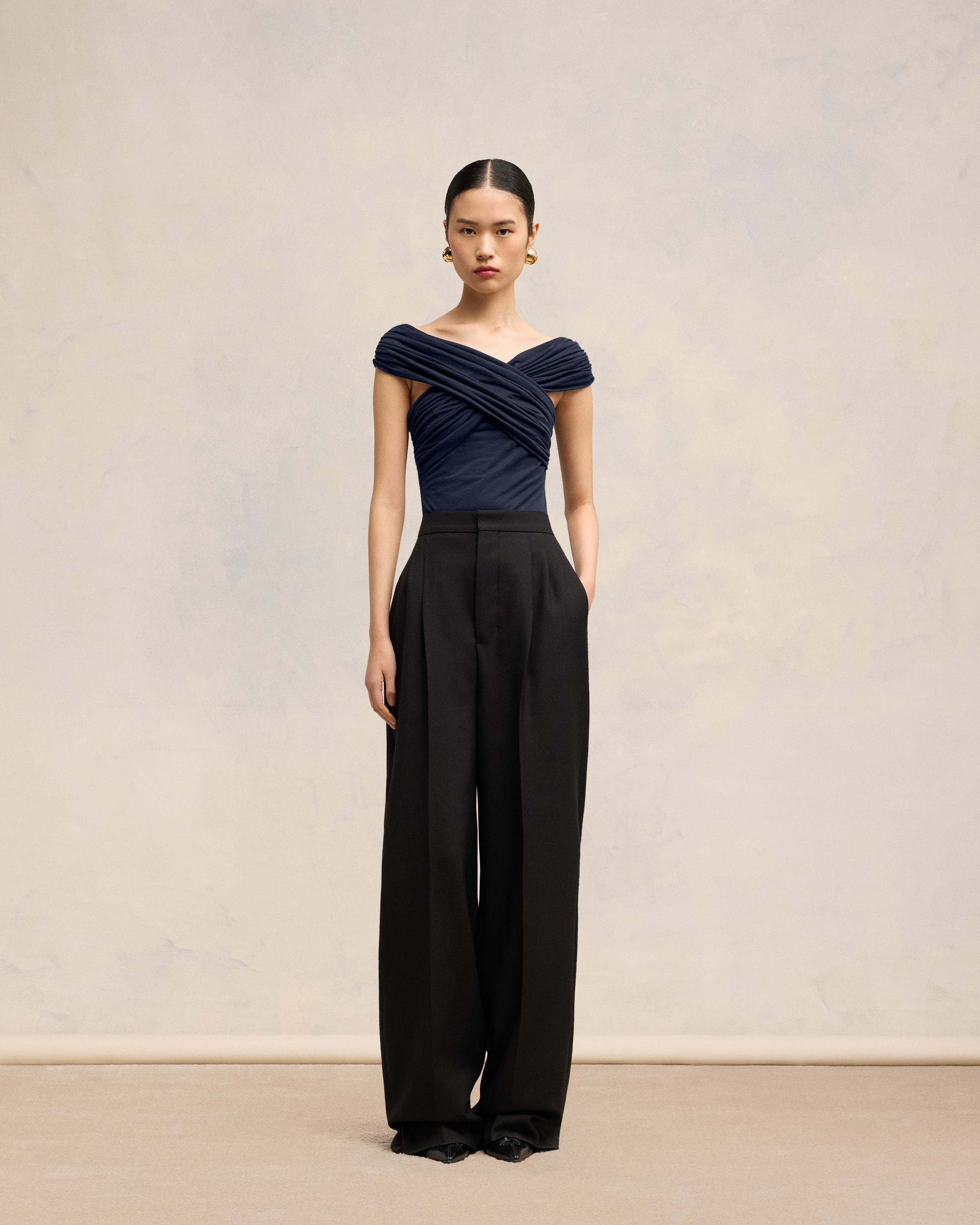 Ami Alexandre Mattiussi Draped Top In Black