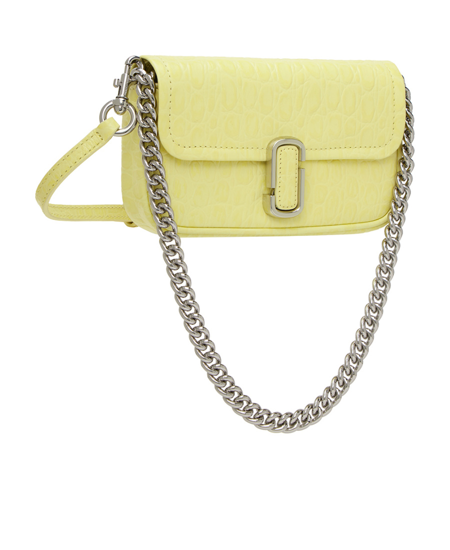 Marc Jacobs Yellow Mini Croc-embossed 'the J Marc' Shoulder Bag In Yellow