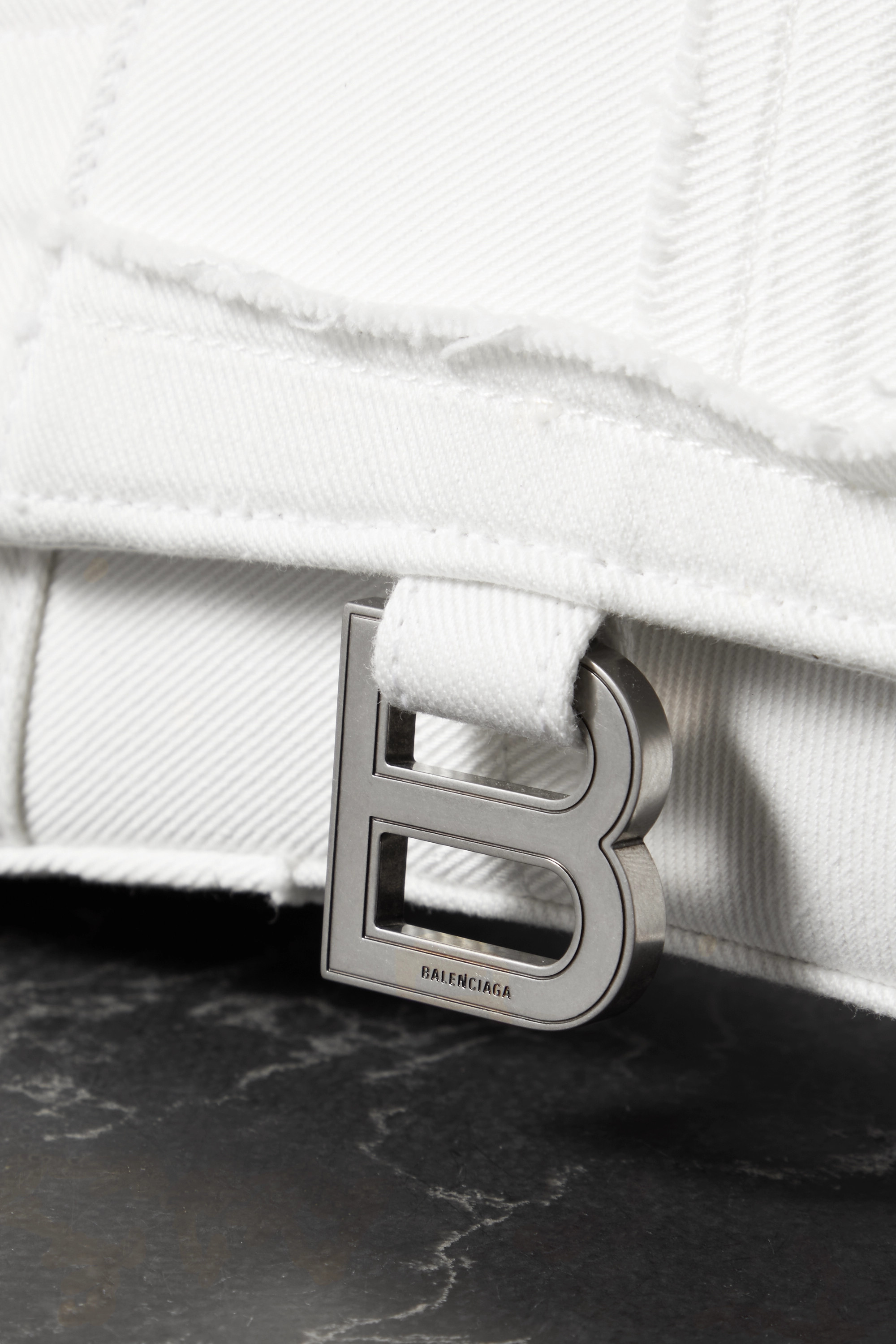 Balenciaga Mini Hourglass Logo-plaque Bag In White