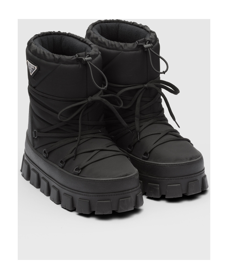 Prada Men's Nylon Gabardine Apres Ski Boots In Black