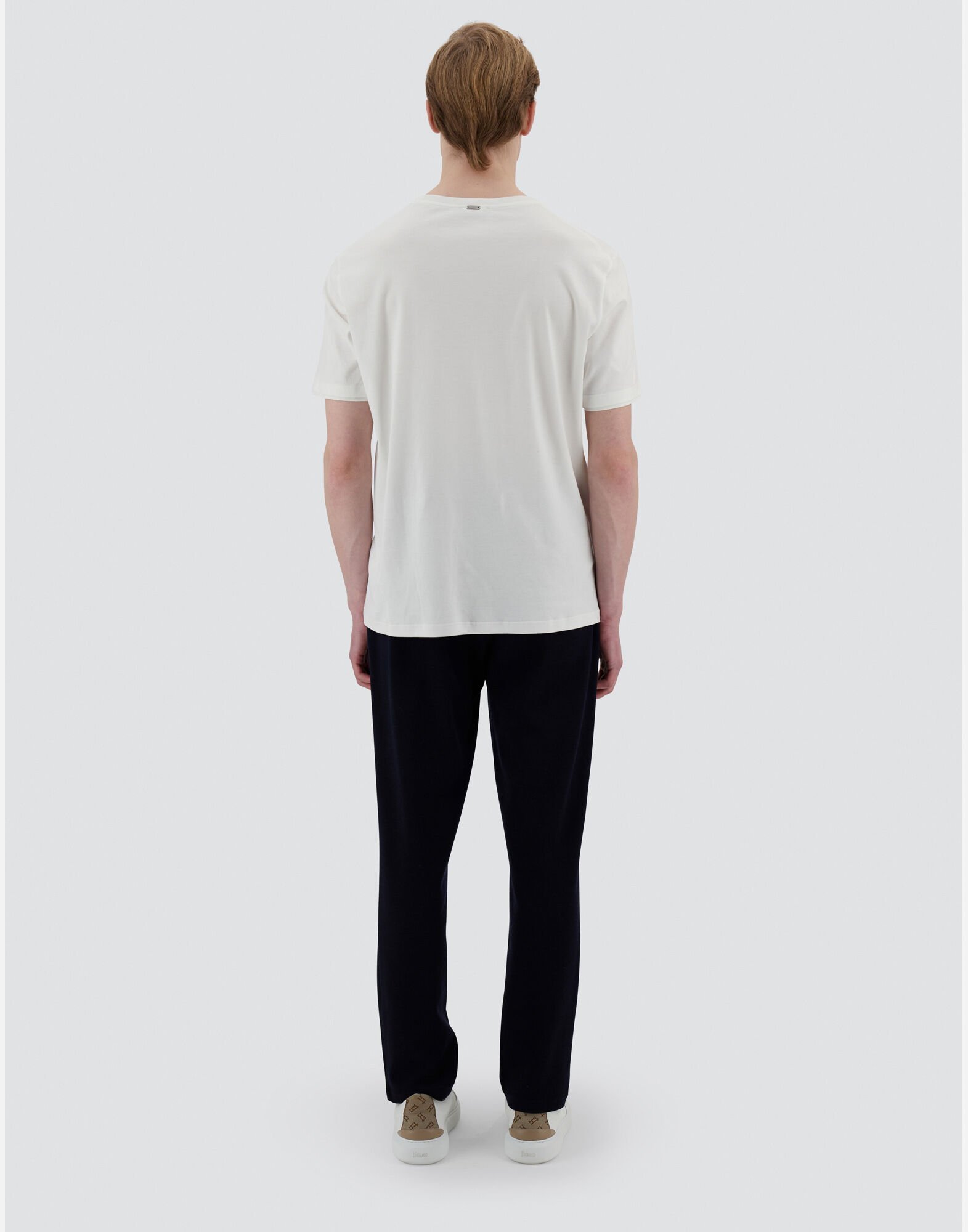 Herno Men Resort T-shirt In Cotton And Light Stretch Nylon In White