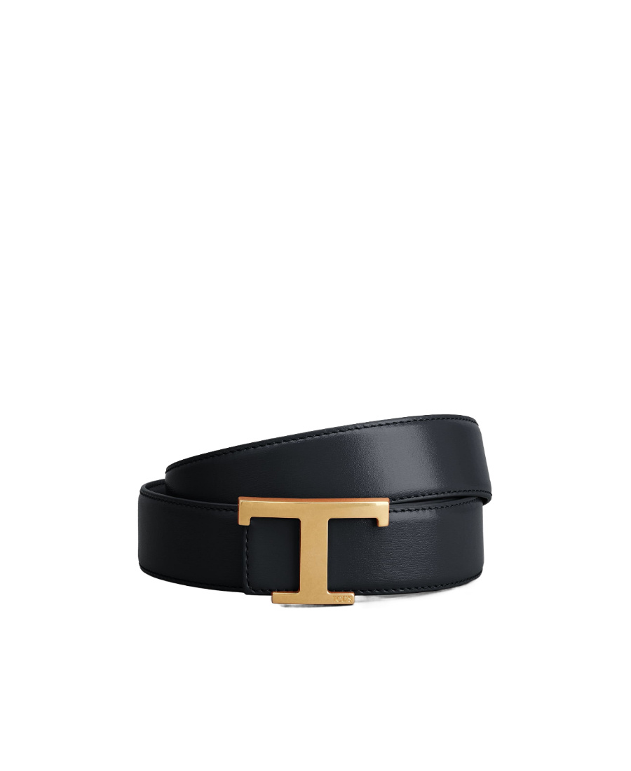 Tod's Logo-buckle Leather Belt In Black
