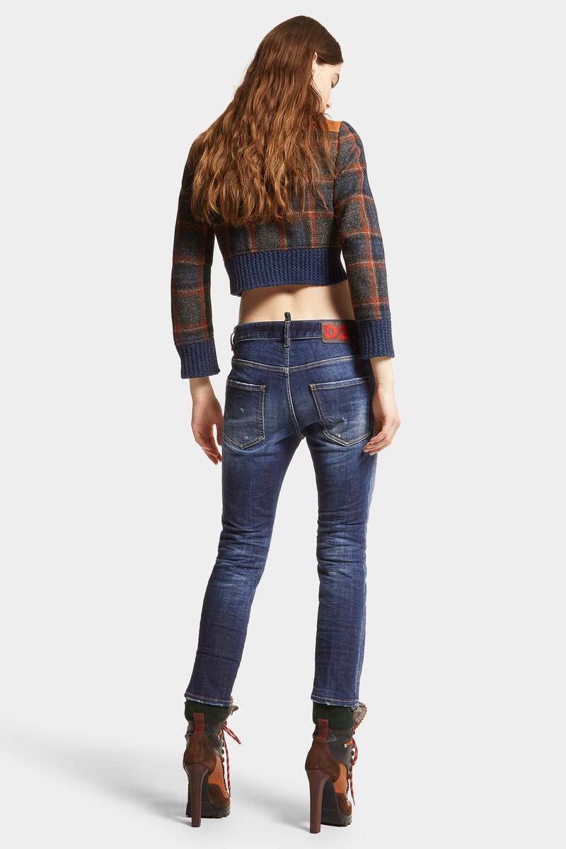 Dsquared2 Logo Patch Jeans In Blue