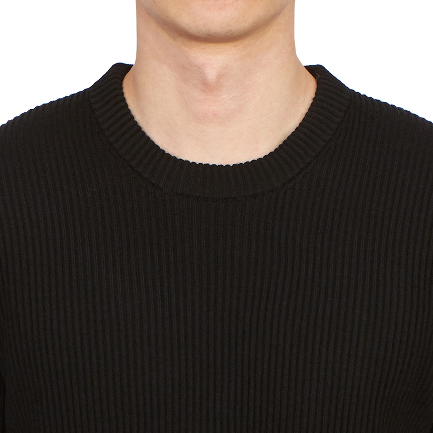 Stone Island Lightweight Wool Crew Neck Pullover In Black