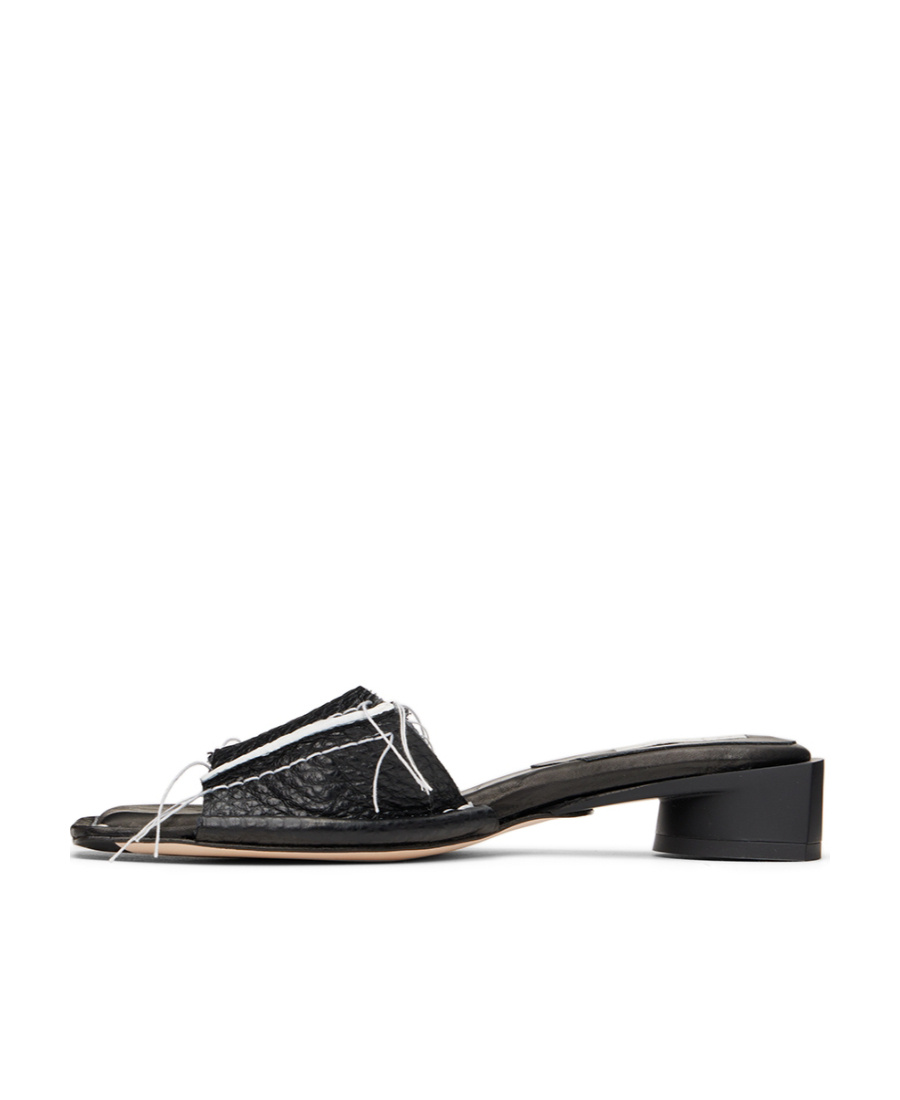 Shop Miista Colliding Sewing Slippers In Black