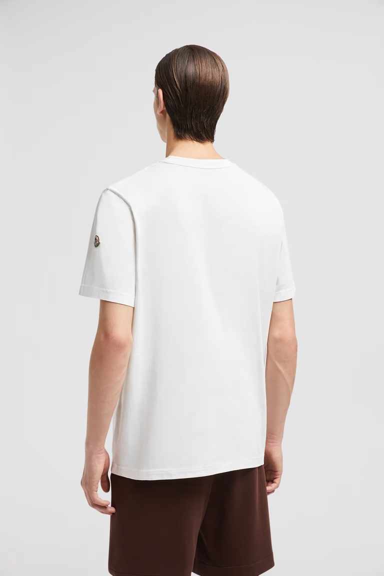 Moncler American Football Pattern T-shirt In White