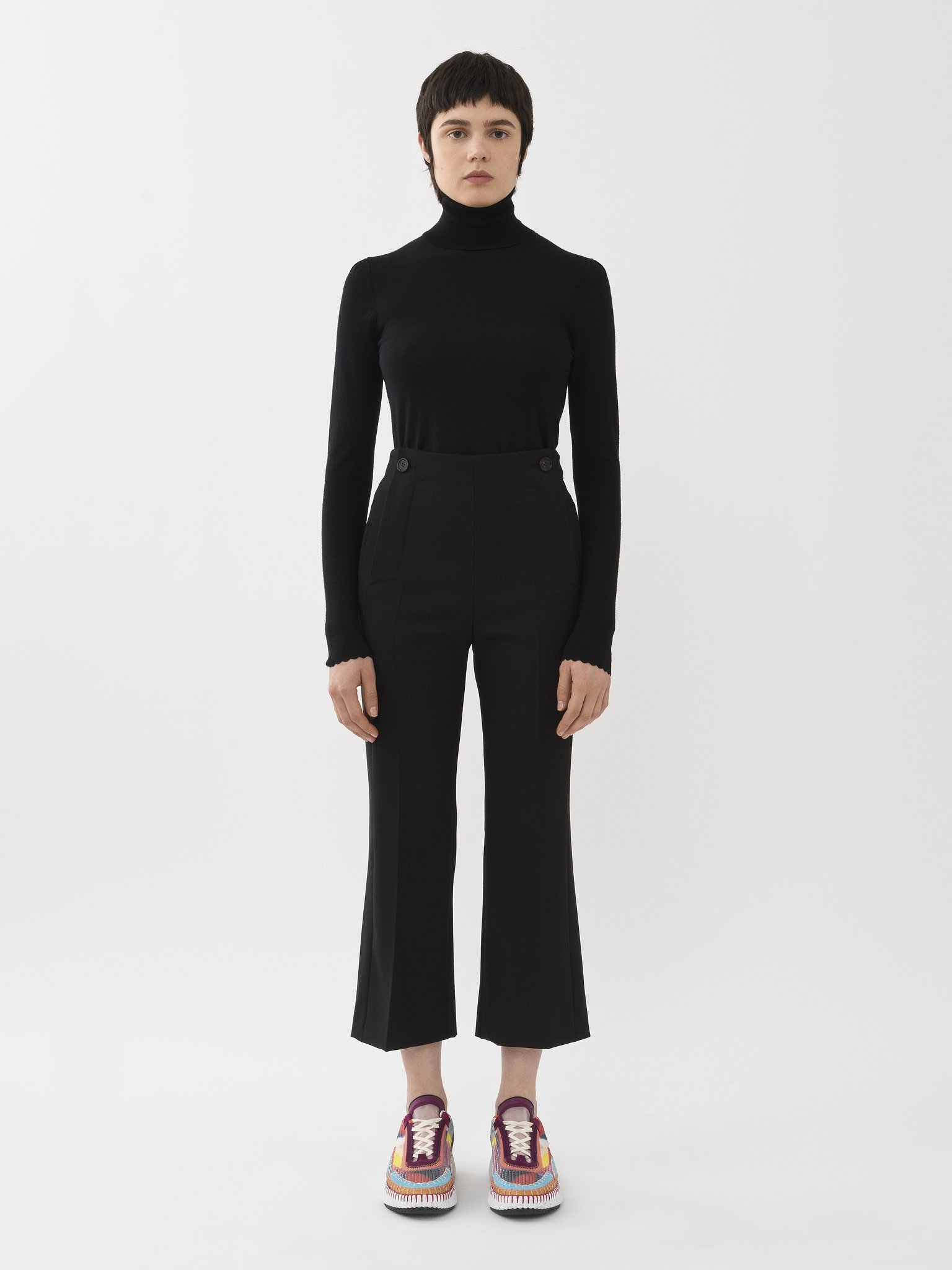 Chloé Flared Tailored Velvet Pants In Blue