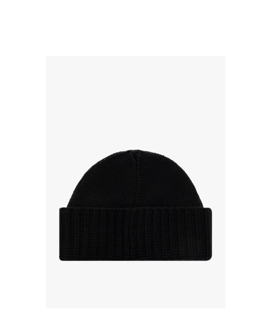 Dsquared2 Monogram-plaque Knitted Beanie In Black