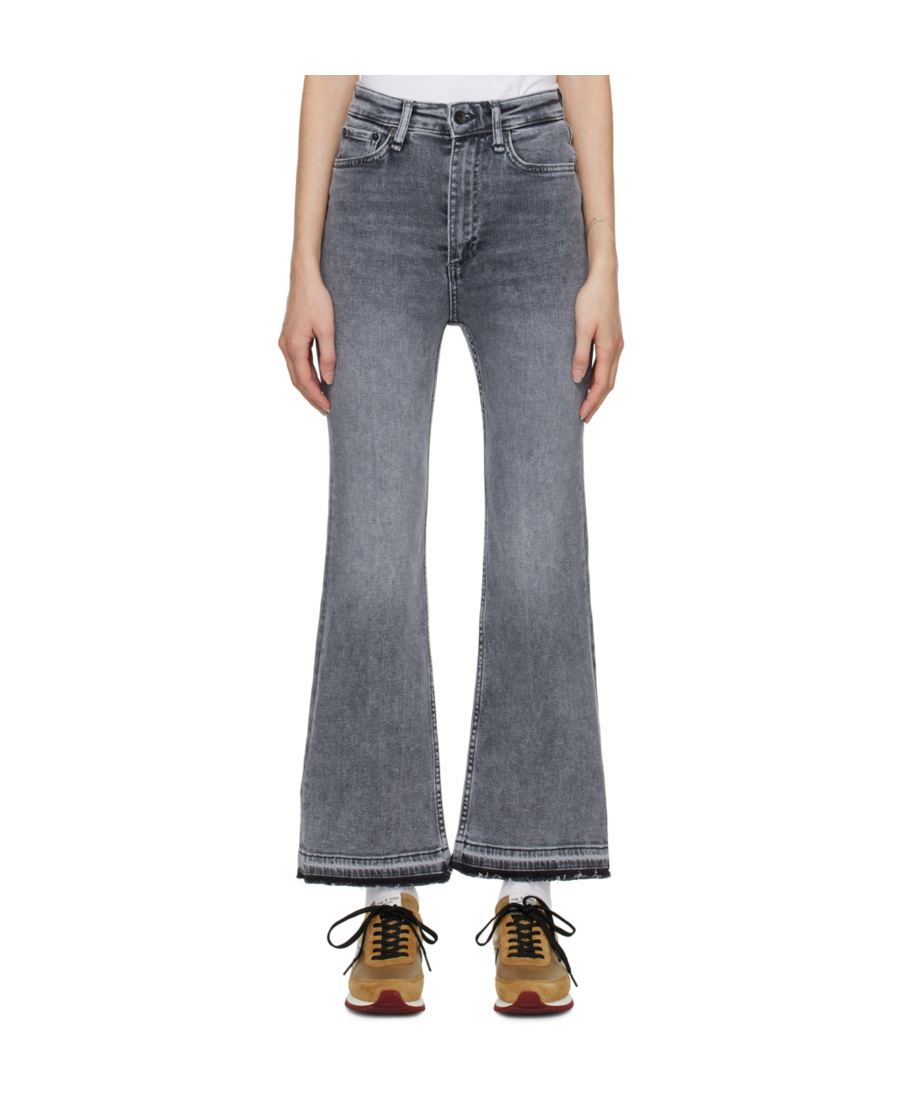 Rag & Bone High-waisted Jeans In Gray