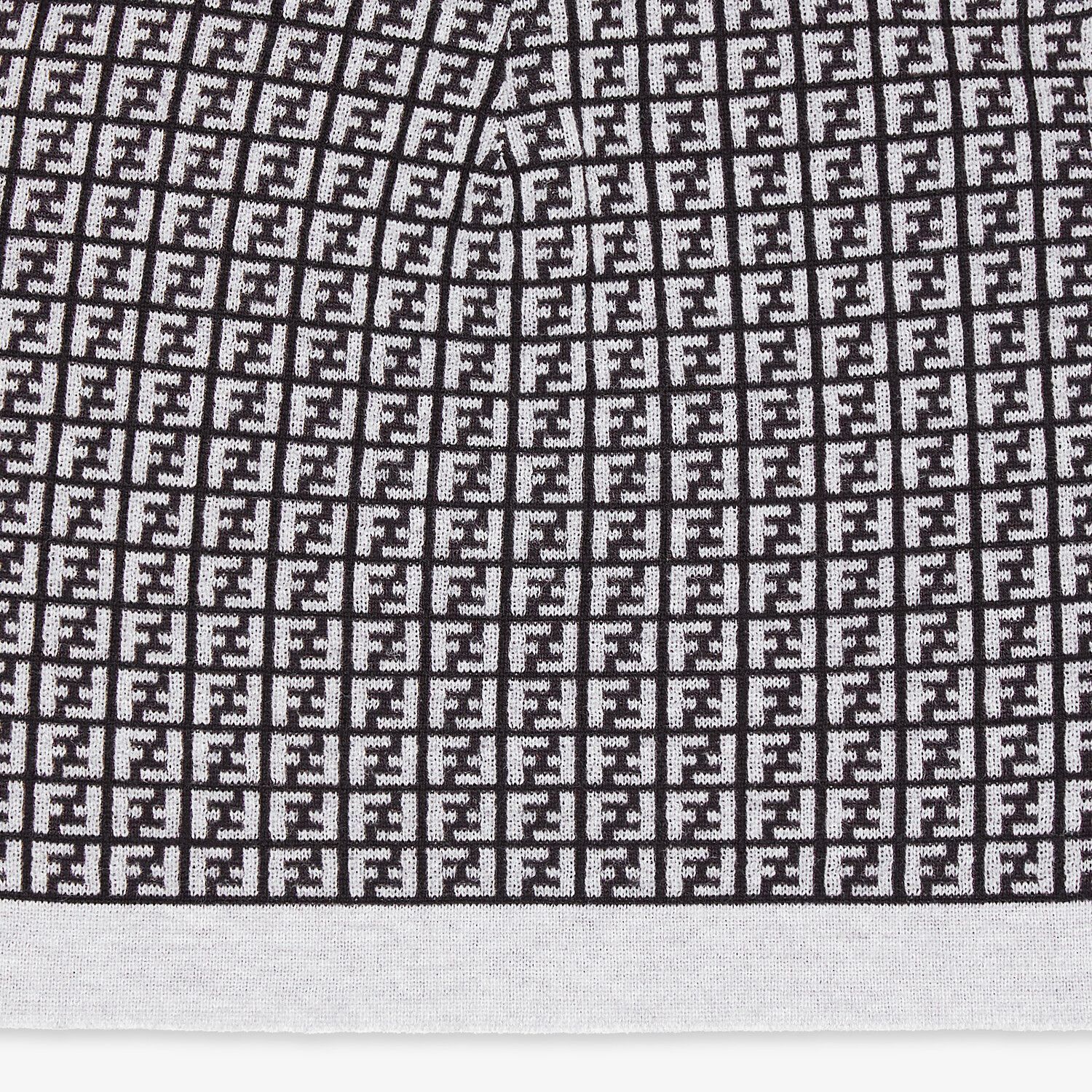 Fendi Monogram-pattern Wool Beanie In Gray