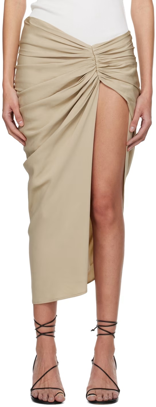 Christopher Esber Beige Euripides Midi Skirt