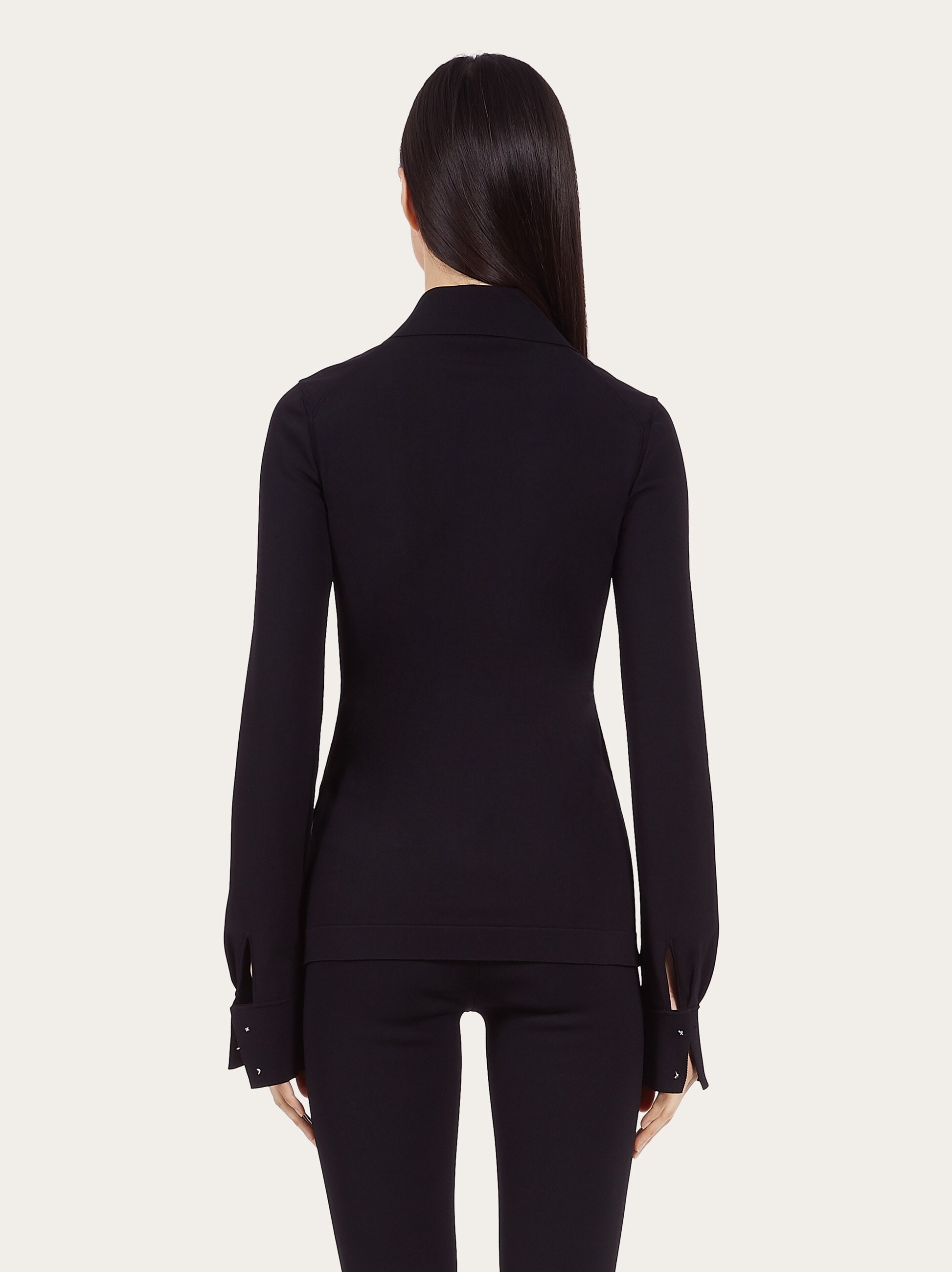 Ferragamo Long-sleeved Shirt In Black