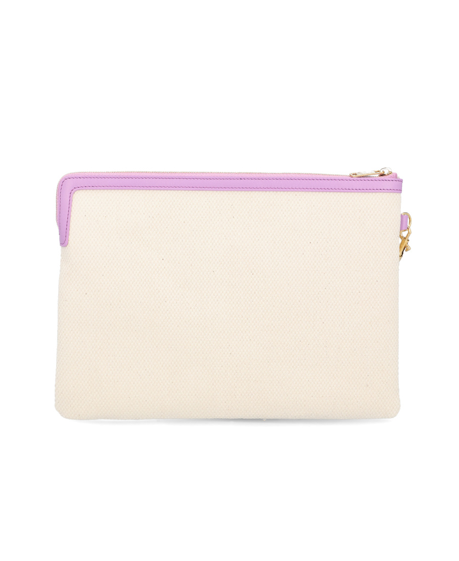 Celine Fabric And Cowhide Lace Handbag In Nude