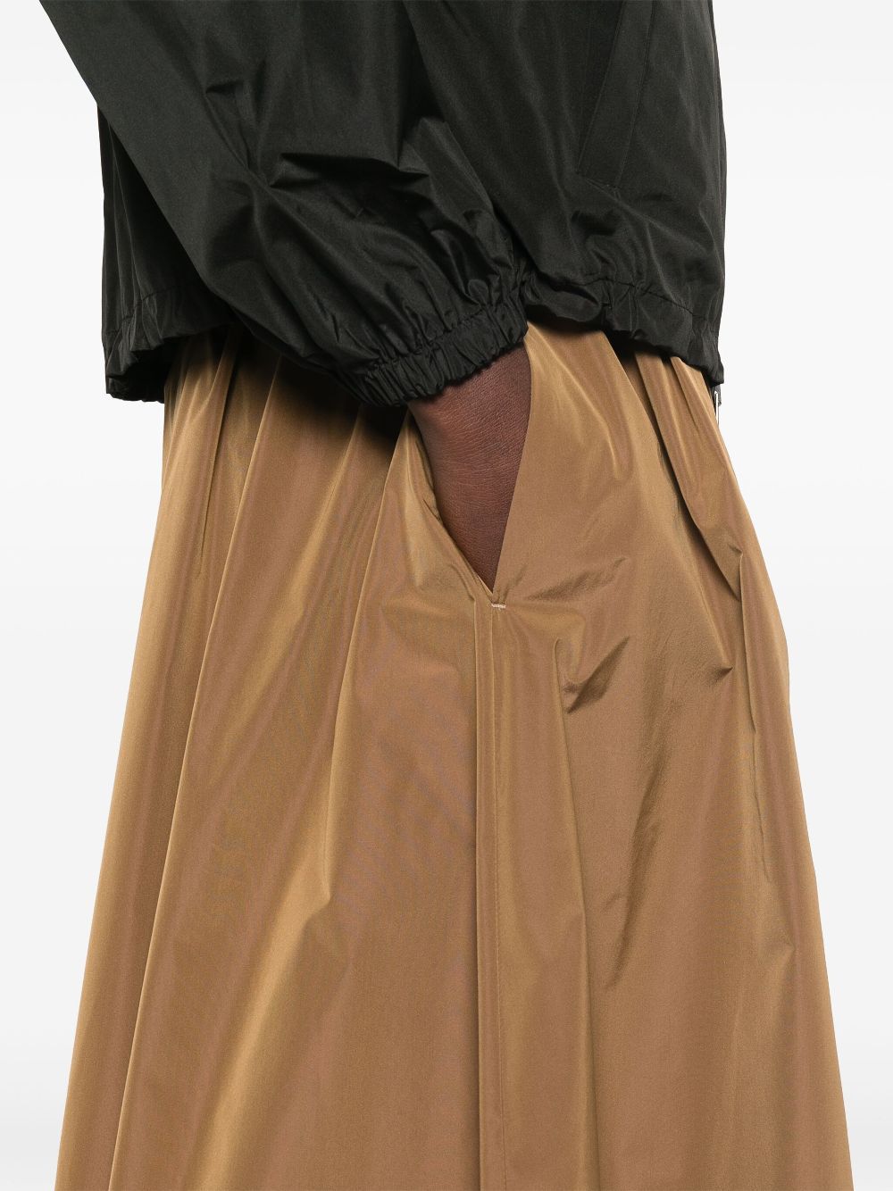 Herno Elasticated-waistband Maxi Skirt In Brown