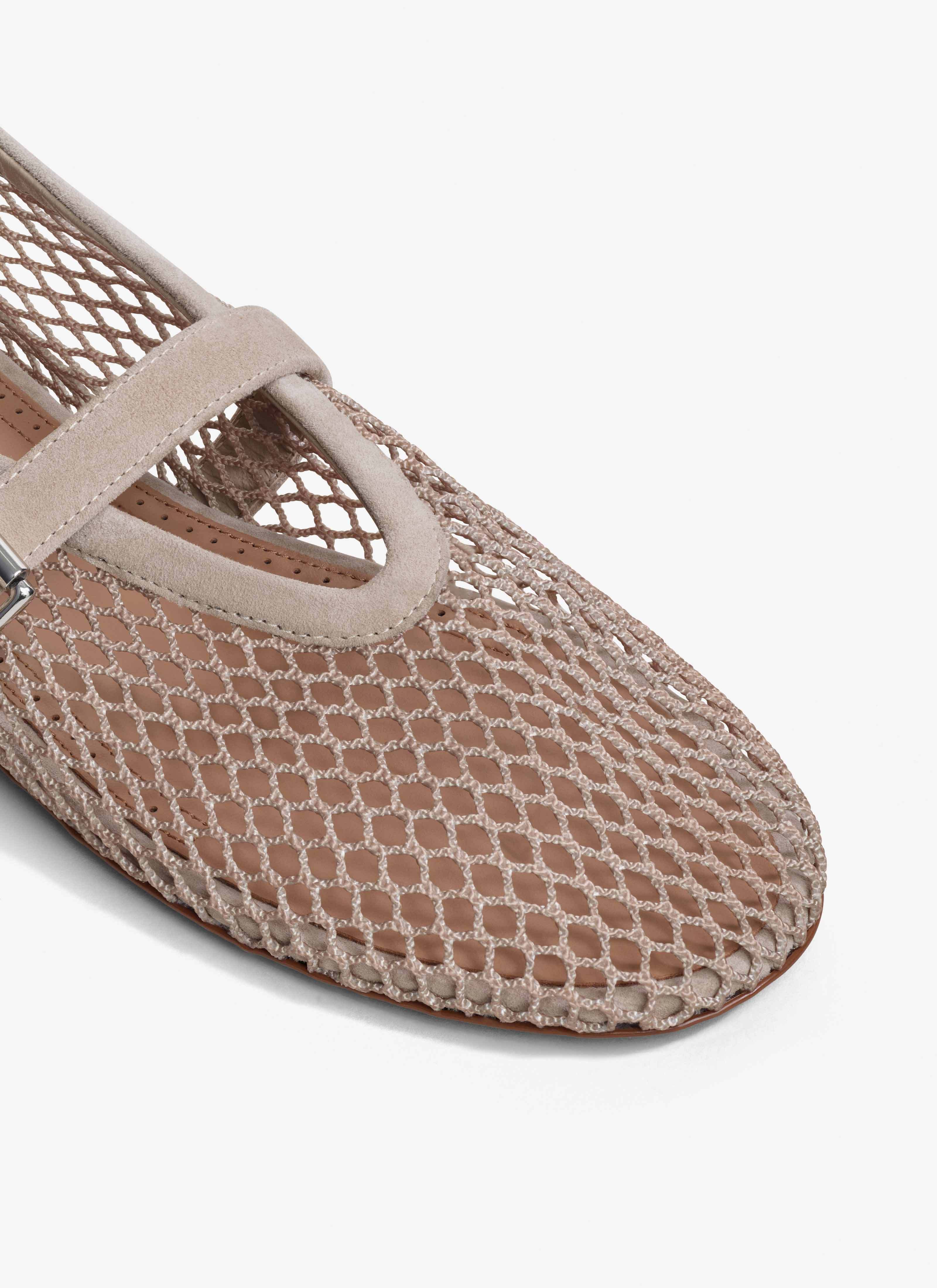 Alaïa Alaia Nude Grid Ballerina In Multi
