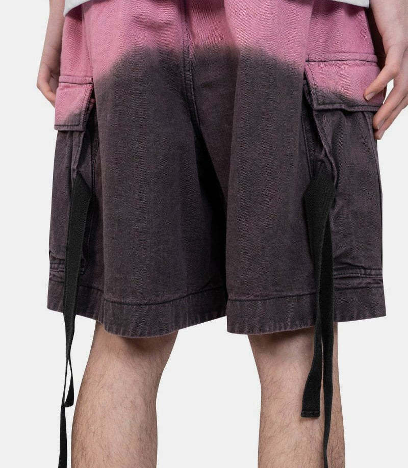 Sacai Garment-dyed Drawstring Shorts In Pink
