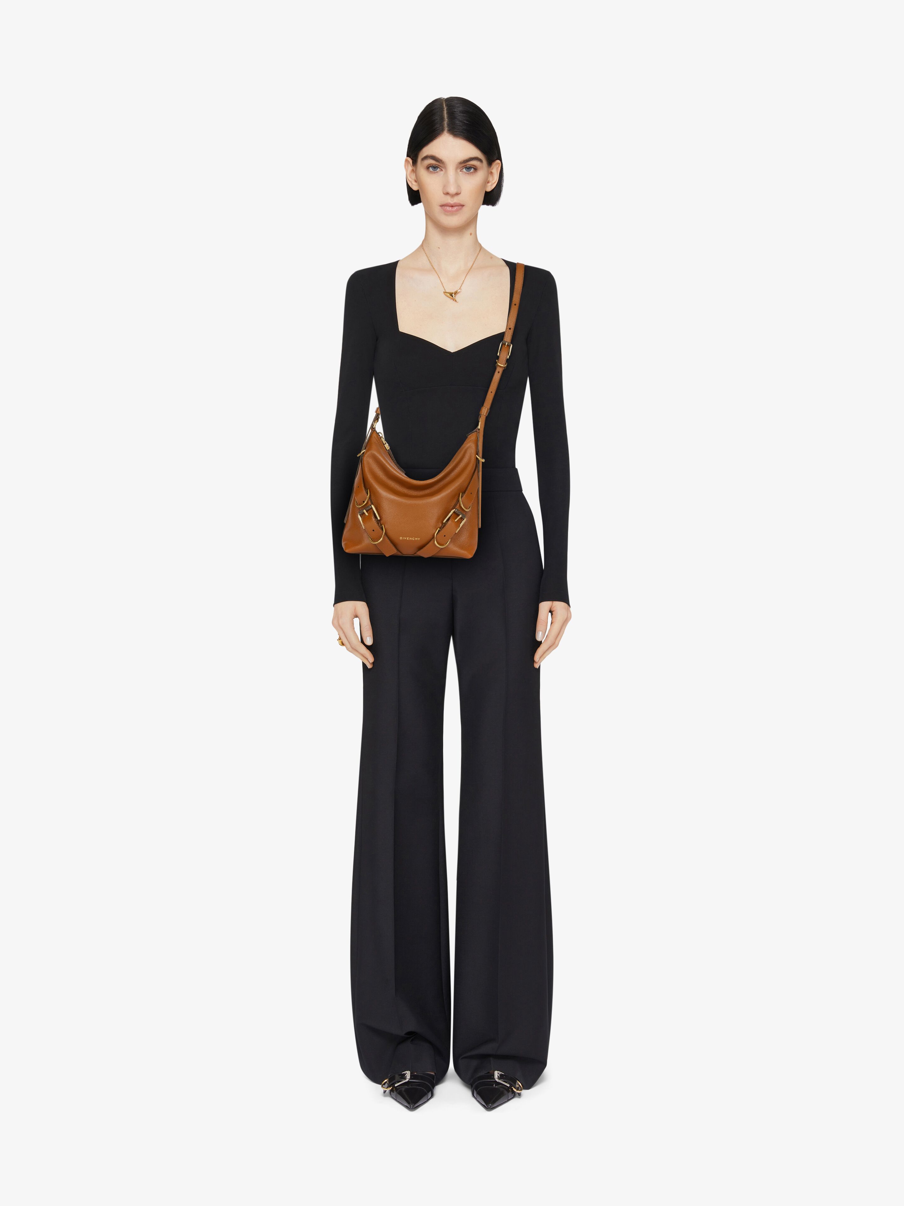 Givenchy Voyou Crossbody Bag In Leather In Brown