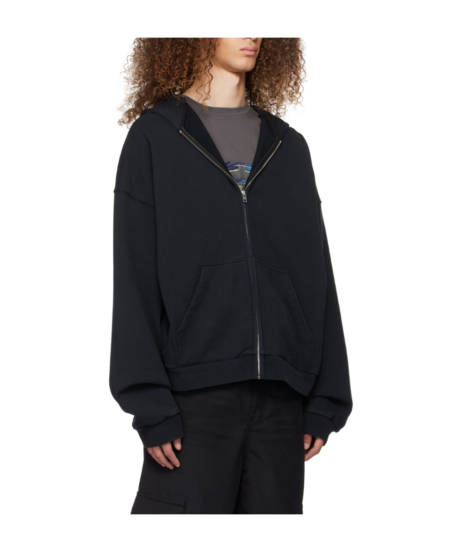 We11 Done Spiked Zip-up Hoodie In Black