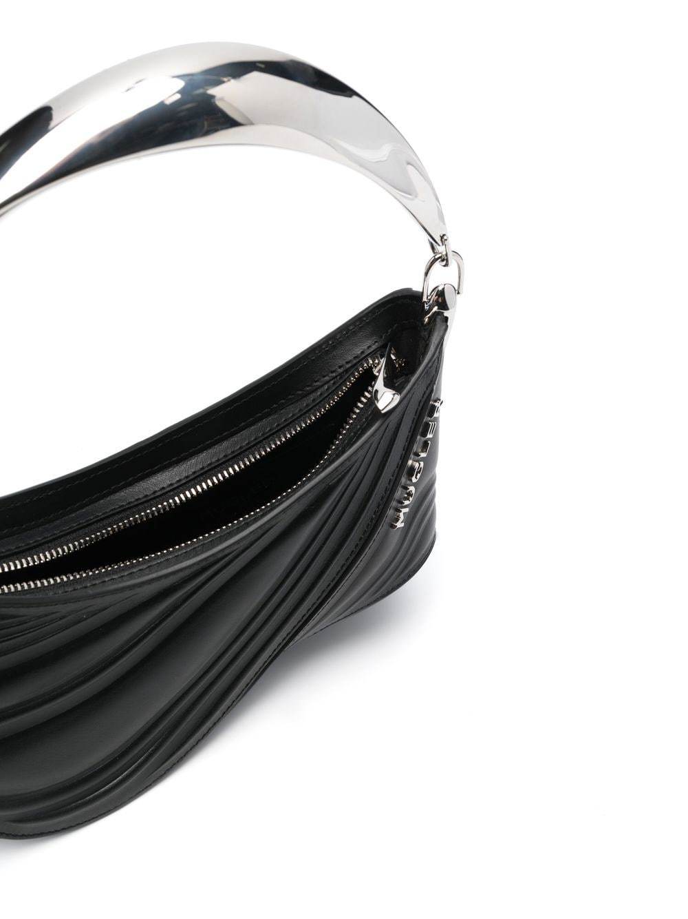 Mugler Black Small Spiral Curve 01 Bag In Black