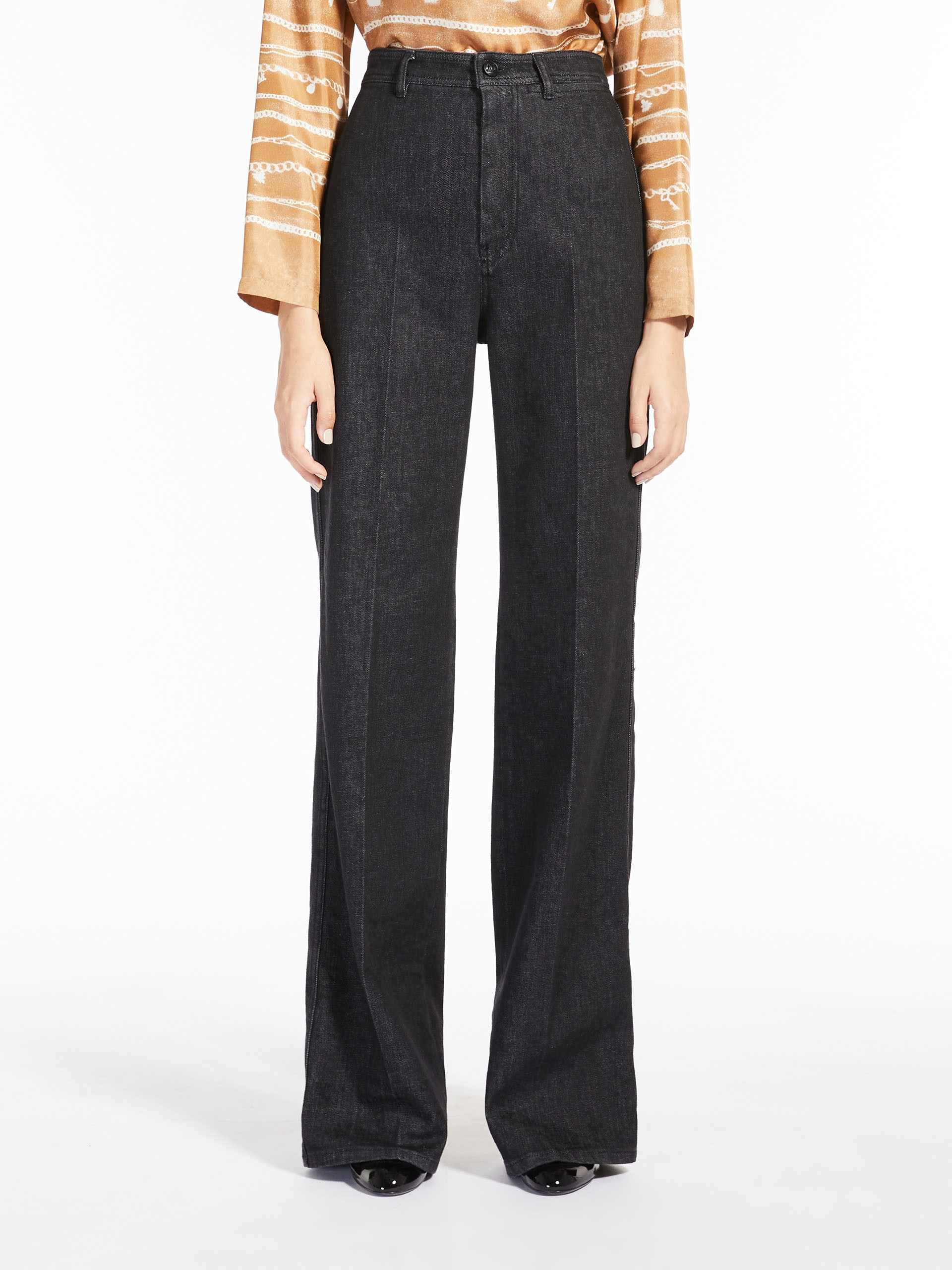Max Mara Dark Wash Straight-leg Jeans In Black