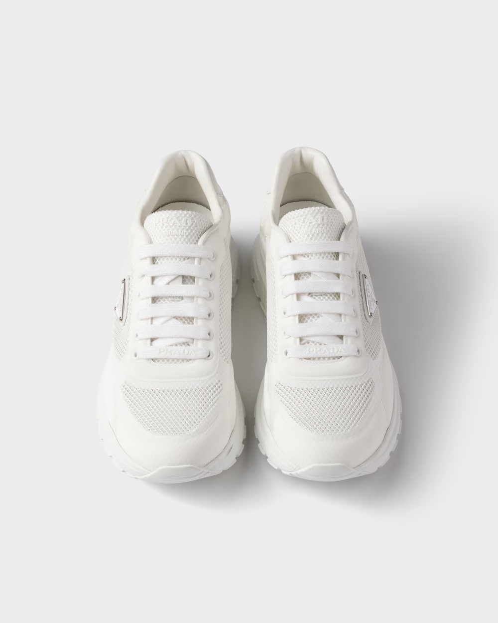 Prada Prax 2.0 Fabric Sneakers In White