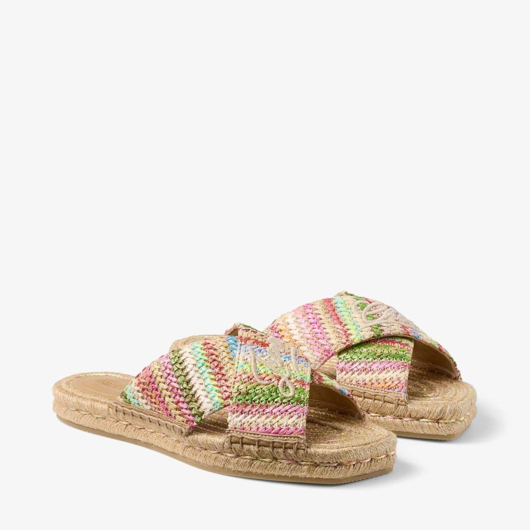 Jimmy Choo Aciel Sandal Flat In Multi