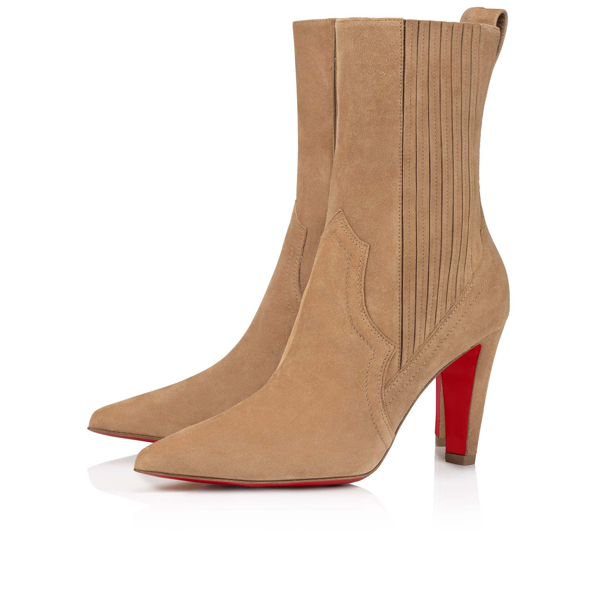 Christian Louboutin Santigag Suede Heeled Boots 85 In Green